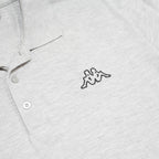 KAPPA Mens Light Grey Polo Shirt XL Cotton Blend Basic Short Sleeve Casual