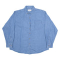 ARAMARK Mens Plain Shirt Blue Long Sleeve L