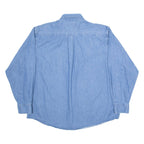 ARAMARK Mens Plain Shirt Blue Long Sleeve L