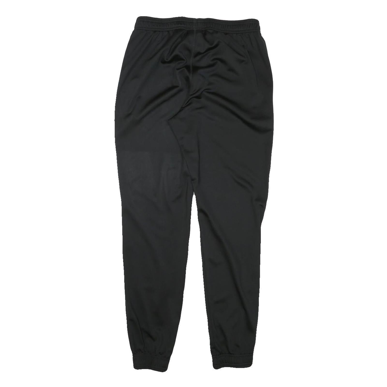 REEBOK Mens Joggers Black M W28 L29 Polyester Blend Slim Tapered Reflective Logo