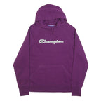 CHAMPION Womens Purple Hoodie L Cotton Pullover Sweatshirt Casual