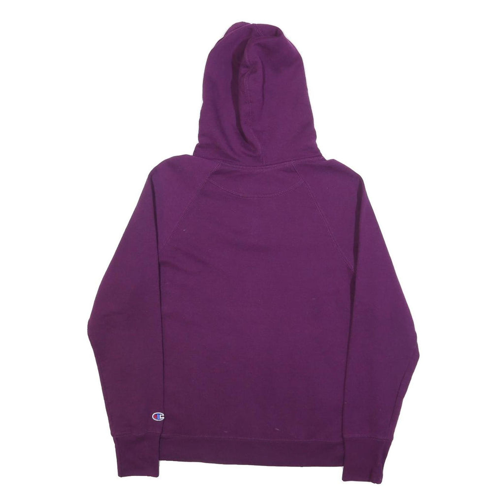 CHAMPION Womens Purple Hoodie L Cotton Pullover Sweatshirt Casual