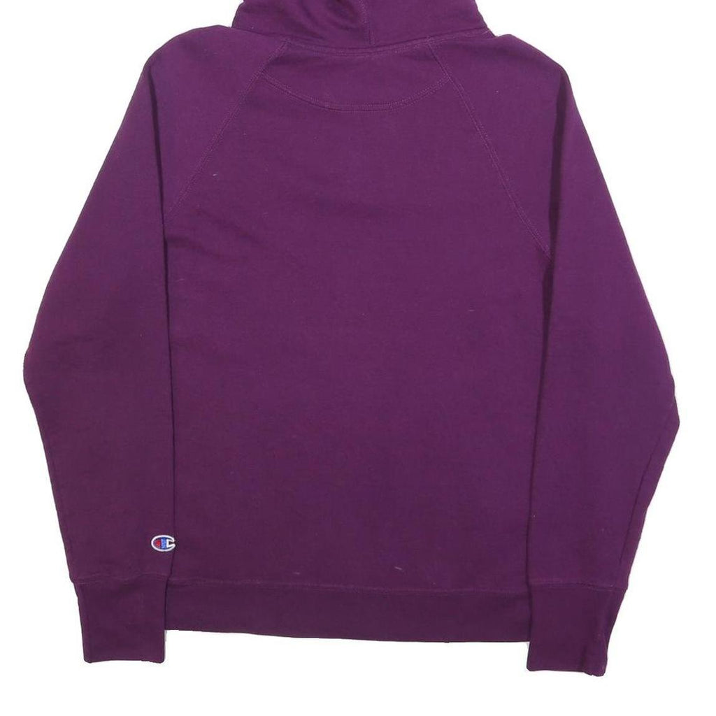 CHAMPION Womens Purple Hoodie L Cotton Pullover Sweatshirt Casual
