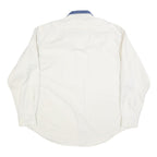 TOMMY HILFIGER Mens White & Blue Cotton Shirt XL Contrast Collar Casual