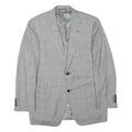 CANALI Mens Grey & Black Checked Wool Blend Classic Jacket S Woven Button