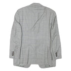 CANALI Mens Grey & Black Checked Wool Blend Classic Jacket S Woven Button