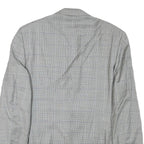 CANALI Mens Grey & Black Checked Wool Blend Classic Jacket S Woven Button