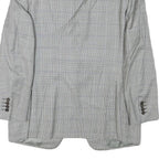 CANALI Mens Grey & Black Checked Wool Blend Classic Jacket S Woven Button