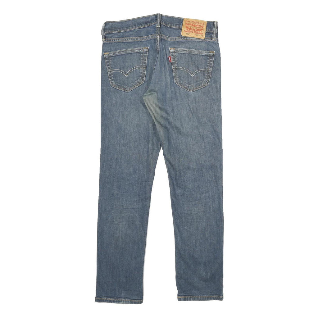 LEVI'S 511 Slim Mens Jeans Blue Slim Skinny Denim Medium W30 L30 Stylish Zip