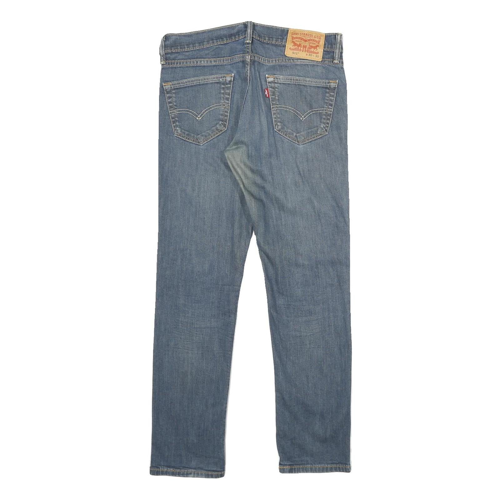 LEVI'S 511 Slim Mens Jeans Blue Slim Skinny Denim Medium W30 L30 Stylish Zip