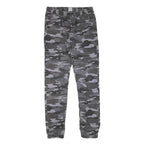 SKATE NATION Mens Cotton Blend Grey & Black Camouflage Slim Drawstring Trousers