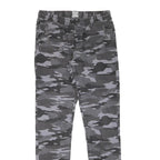 SKATE NATION Mens Cotton Blend Grey & Black Camouflage Slim Drawstring Trousers