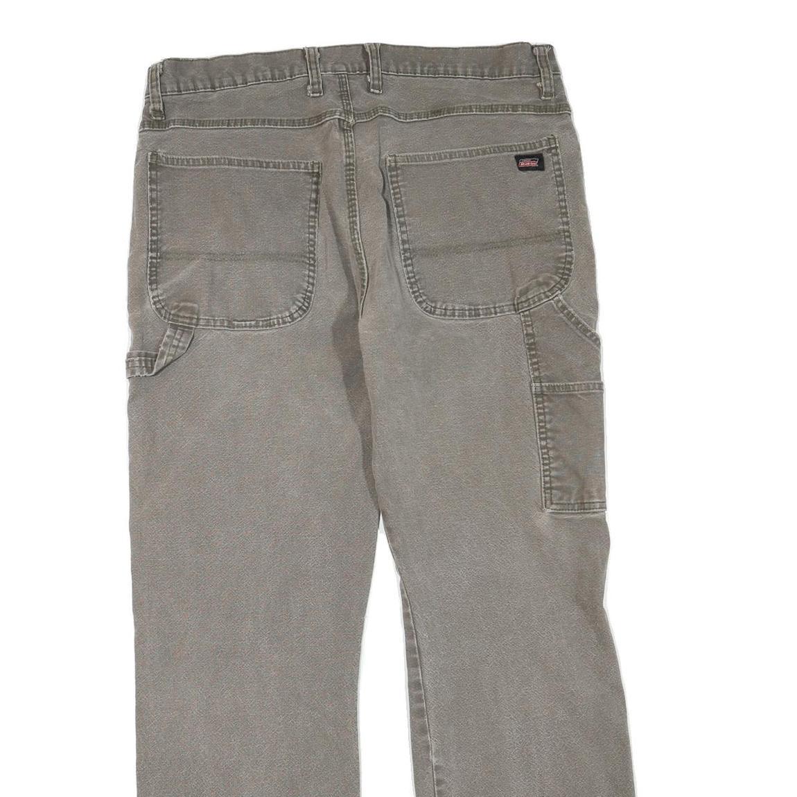 DICKIES Mens Regular Fit W34 L30 Cotton Blend Zip Jeans Beige Workwear Utility