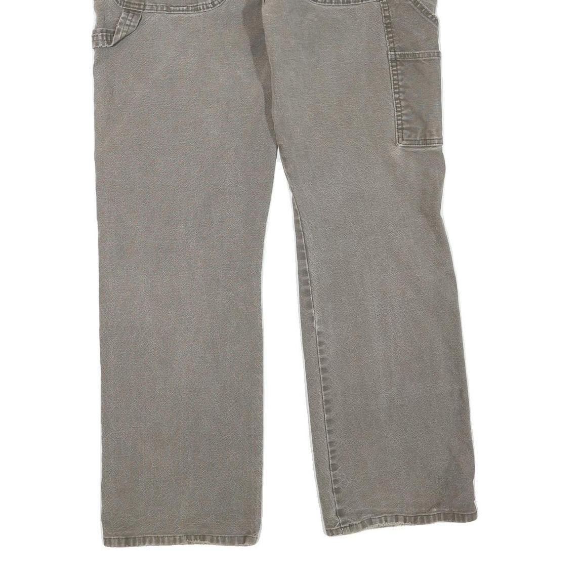 DICKIES Mens Regular Fit W34 L30 Cotton Blend Zip Jeans Beige Workwear Utility