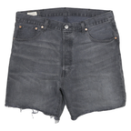 LEVI'S Mens Denim Black Cut-Off Shorts XL W33 Casual Raw Hem