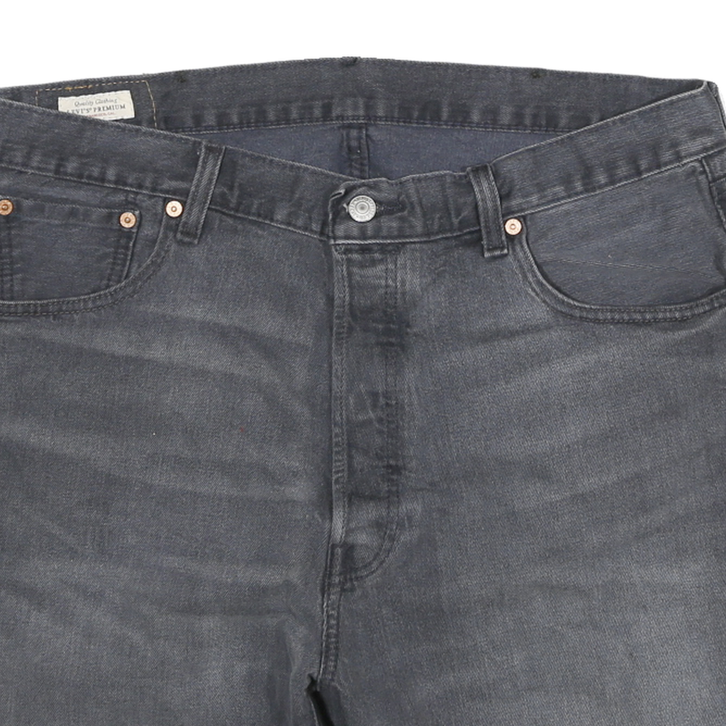 LEVI'S Mens Denim Black Cut-Off Shorts XL W33 Casual Raw Hem