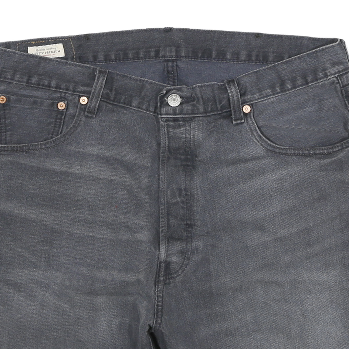LEVI'S Mens Denim Black Cut-Off Shorts XL W33 Casual Raw Hem