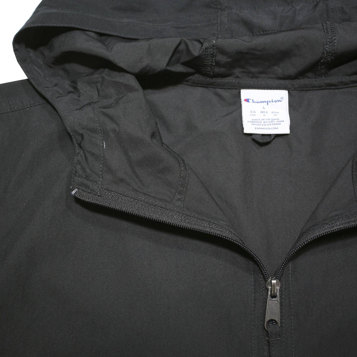 CHAMPION Mens Black Pacific Tigers Windbreaker Jacket L Polyester Blend Zip