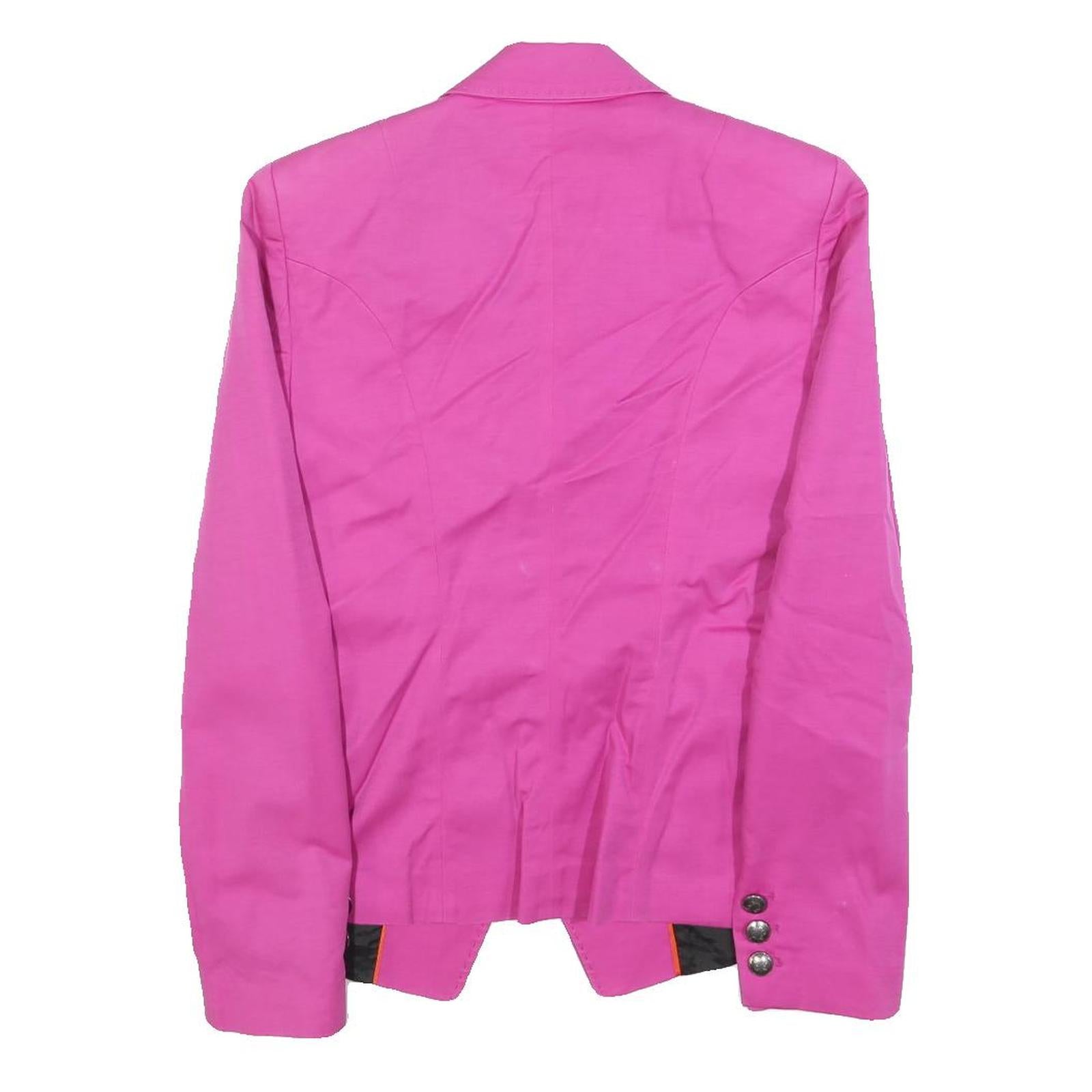 MARC AUREL Womens Pink Jacket S Cotton Blend Classic Tailored Button Blazer