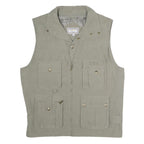 MODE MILLE Mens Beige Utility Jacket L Polyester Blend Plain Multipocket Zip