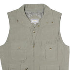 MODE MILLE Mens Beige Utility Jacket L Polyester Blend Plain Multipocket Zip