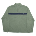 CHAPS Mens Jumper Green 1/4 Zip Tight Knit XL