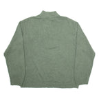 CHAPS Mens Jumper Green 1/4 Zip Tight Knit XL