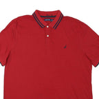 NAUTICA Mens Red Polo Shirt 2XL Cotton Blend Short Sleeve Basic Casual Top