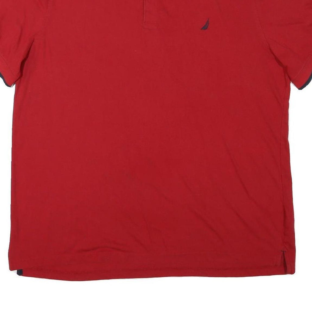 NAUTICA Mens Red Polo Shirt 2XL Cotton Blend Short Sleeve Basic Casual Top