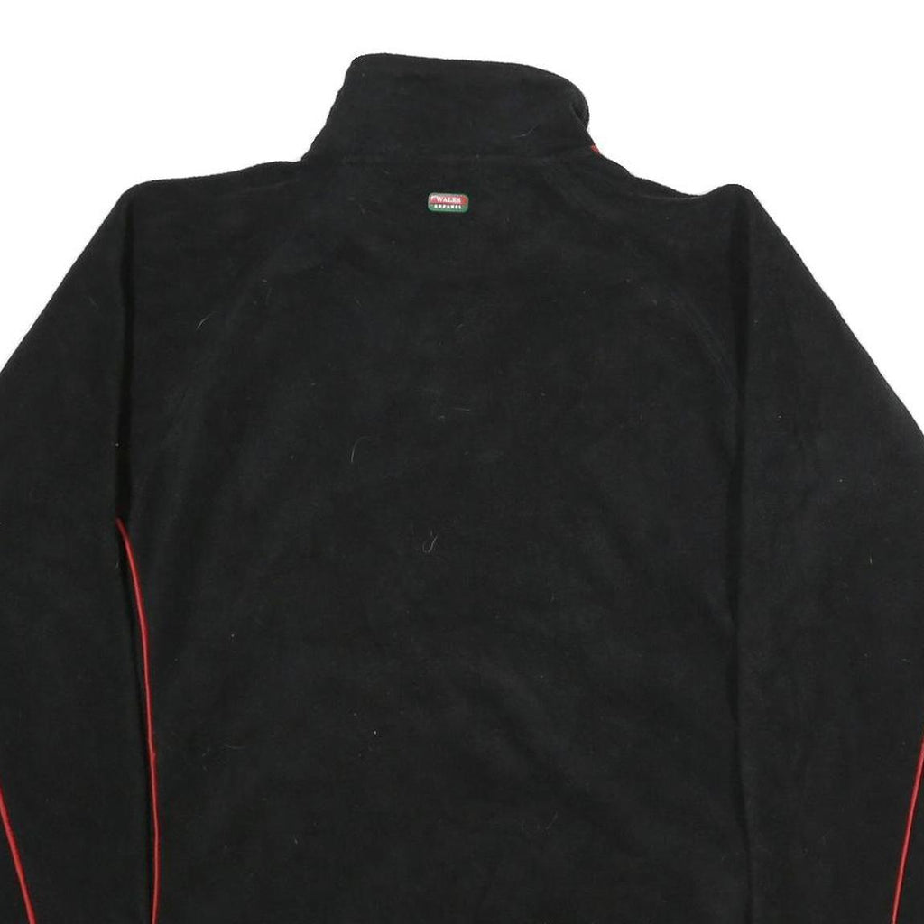 WALES Mens Black & Red Wales Pattern Jumper 2XL Polyester Half Zip Sports