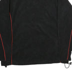 WALES Mens Black & Red Wales Pattern Jumper 2XL Polyester Half Zip Sports