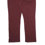 NAUTICA Mens Cotton Burgundy Regular Straight Fit Trousers W38 L32 Casual