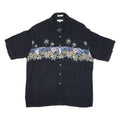 PIERRE CARDIN Mens Hawaiian Shirt Black Floral XL