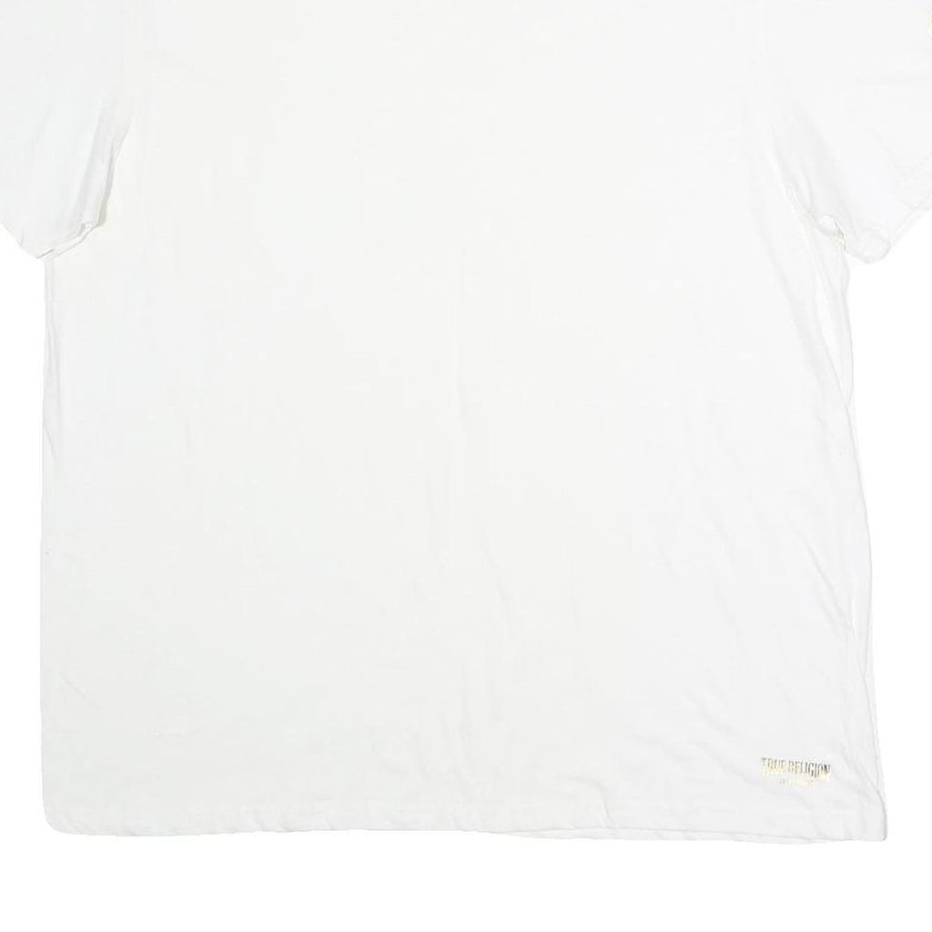 TRUE RELIGION Mens White XL Graphic T-Shirt Short Sleeve Crew Neck Designer