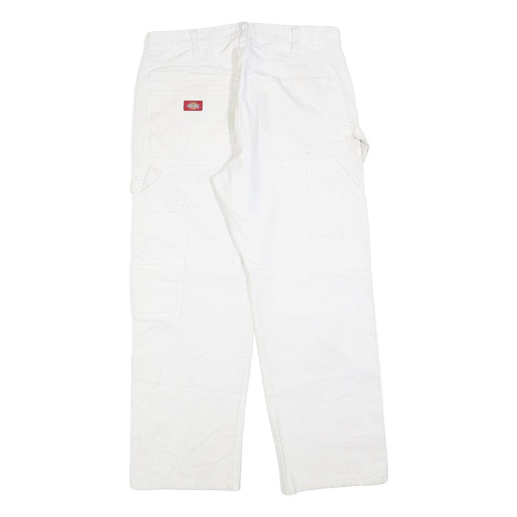 DICKIES Mens White Relaxed Workwear Straight Denim Jeans W32 L27 Durable Casual