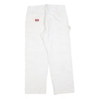 DICKIES Mens White Relaxed Workwear Straight Denim Jeans W32 L27 Durable Casual