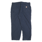 CARHARTT Mens Cotton Blend Navy Regular Trousers W42 L30 Casual Workwear Zip