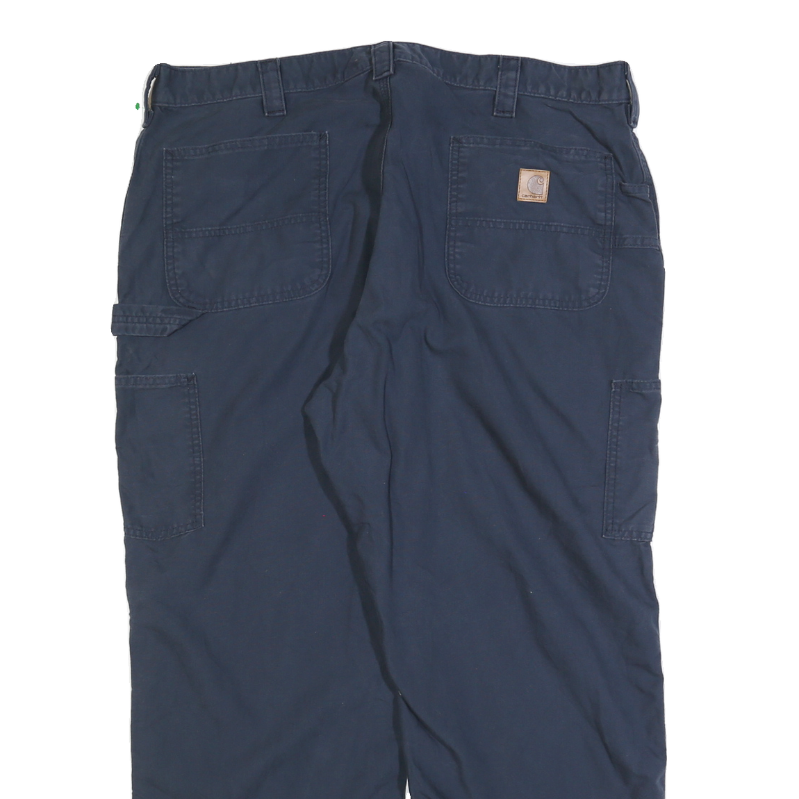 CARHARTT Mens Cotton Blend Navy Regular Trousers W42 L30 Casual Workwear Zip