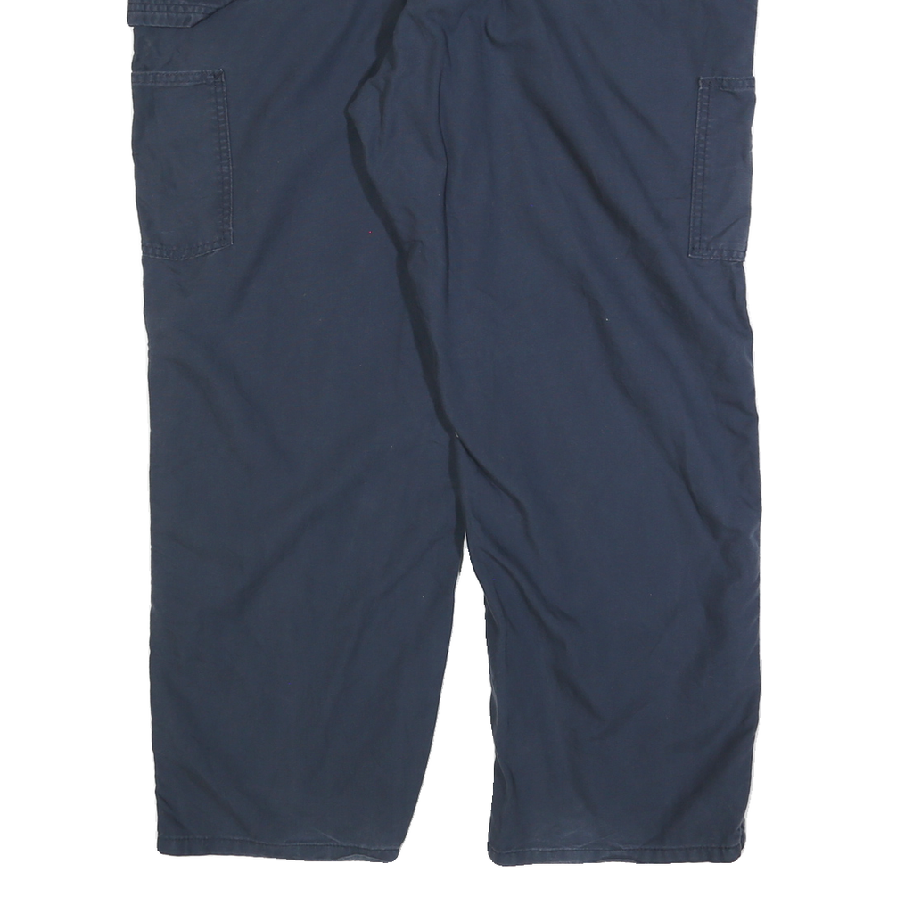 CARHARTT Mens Cotton Blend Navy Regular Trousers W42 L30 Casual Workwear Zip