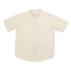 CAMEL Mens Beige Short Sleeve Cotton Blend Shirt L Casual Button Pocket