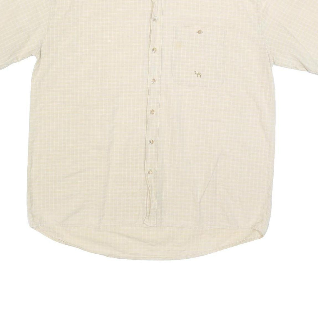 CAMEL Mens Beige Short Sleeve Cotton Blend Shirt L Casual Button Pocket