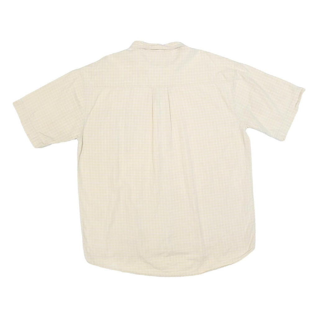 CAMEL Mens Beige Short Sleeve Cotton Blend Shirt L Casual Button Pocket