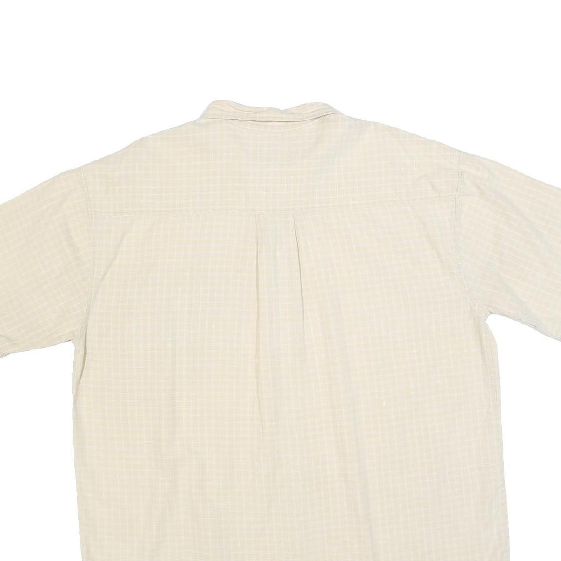 CAMEL Mens Beige Short Sleeve Cotton Blend Shirt L Casual Button Pocket