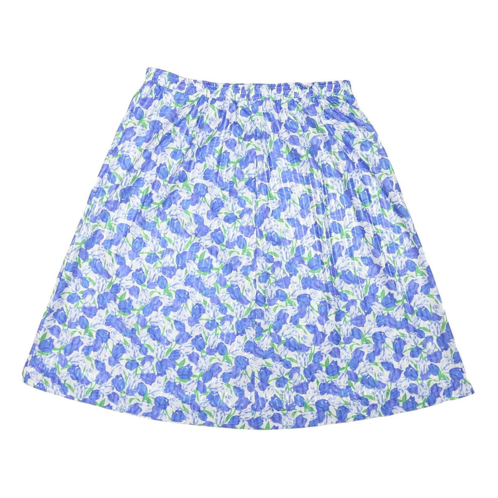 JOANNA Womens Blue Floral Pleated Midi Polyester Skirt 2XL Summer Casual