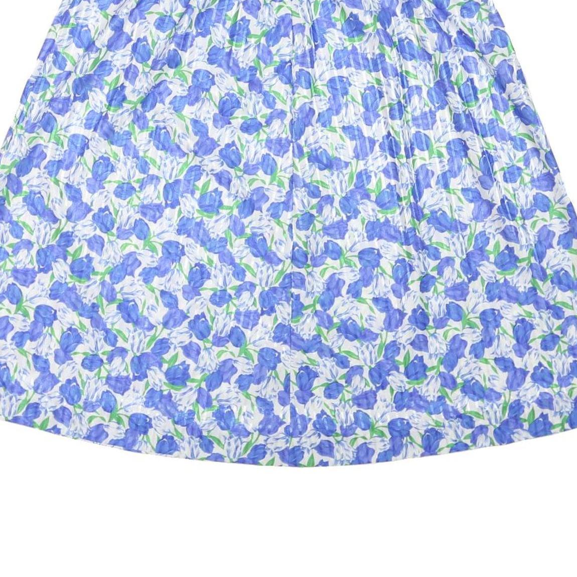 JOANNA Womens Blue Floral Pleated Midi Polyester Skirt 2XL Summer Casual