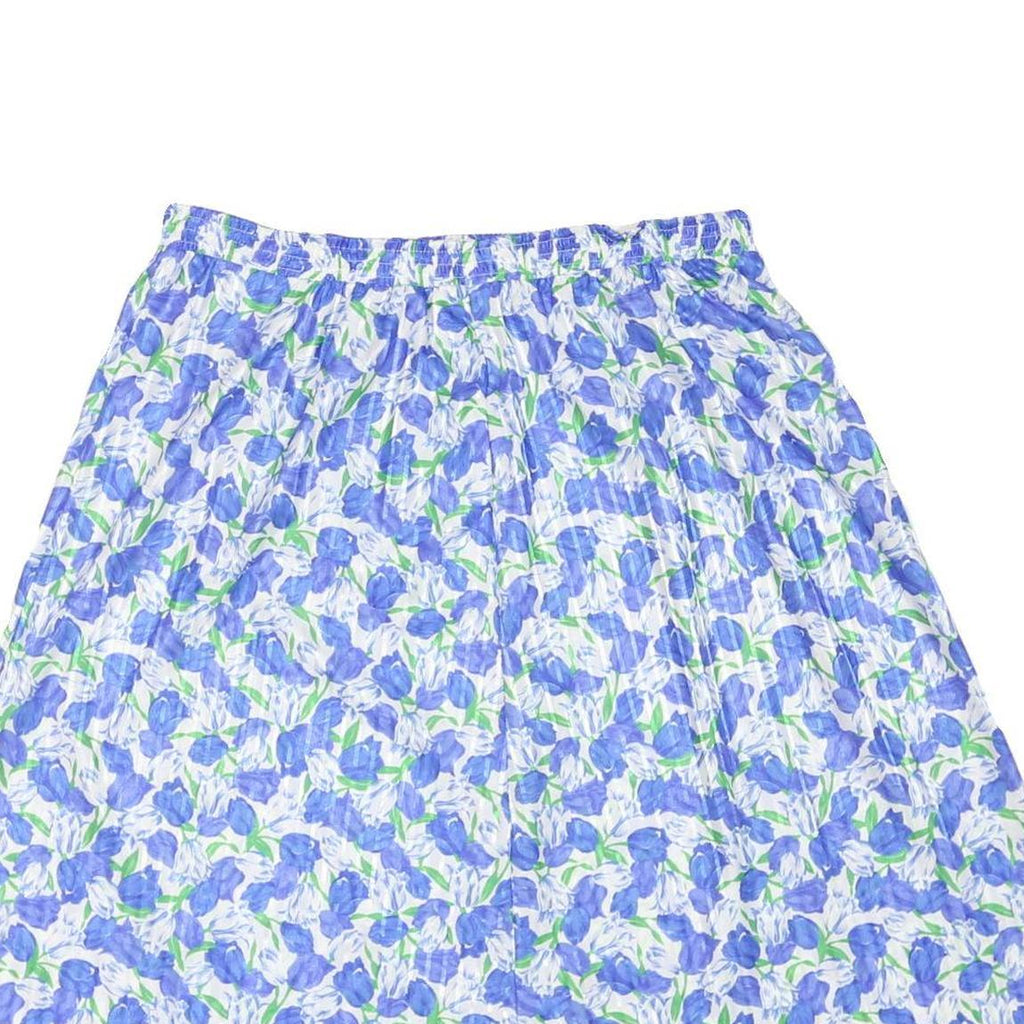 JOANNA Womens Blue Floral Pleated Midi Polyester Skirt 2XL Summer Casual