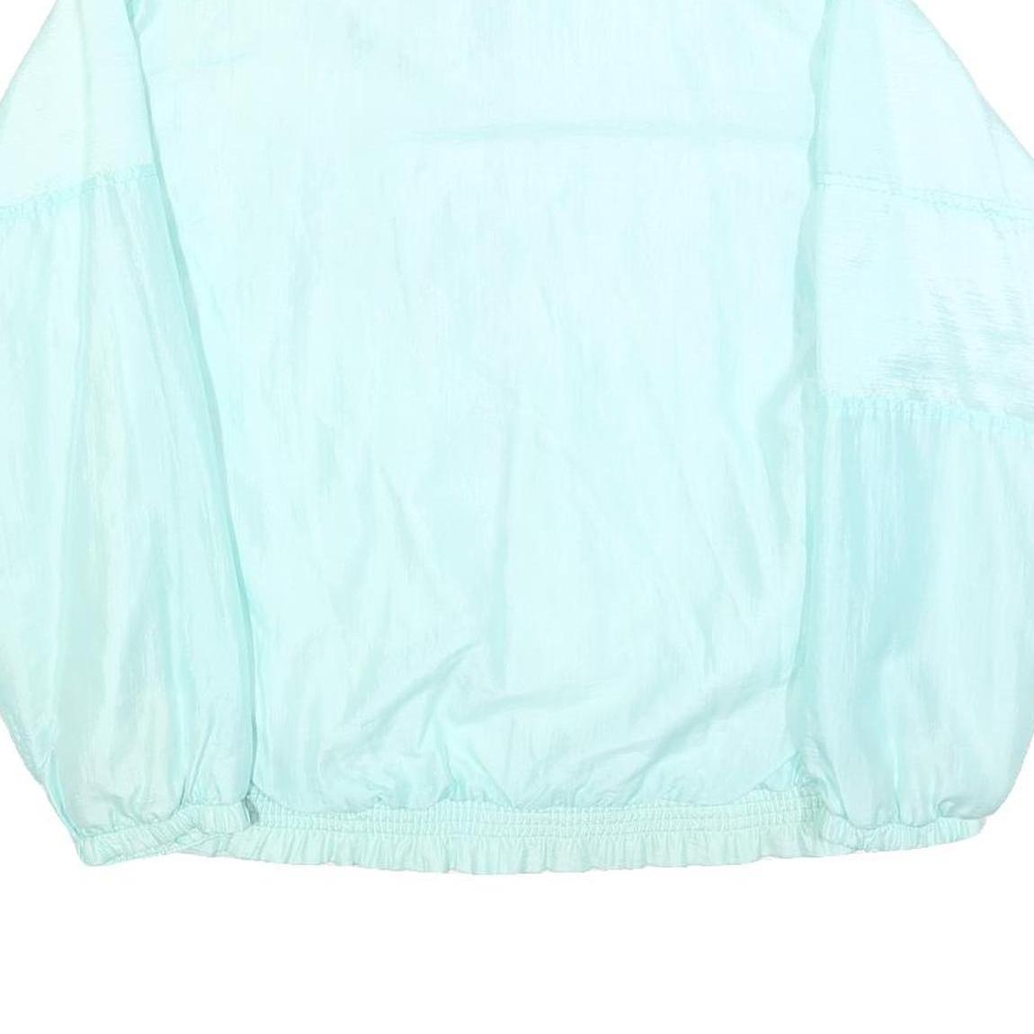 Womens White & Aqua Abstract Print Zip Jacket M Polyester Blend Retro