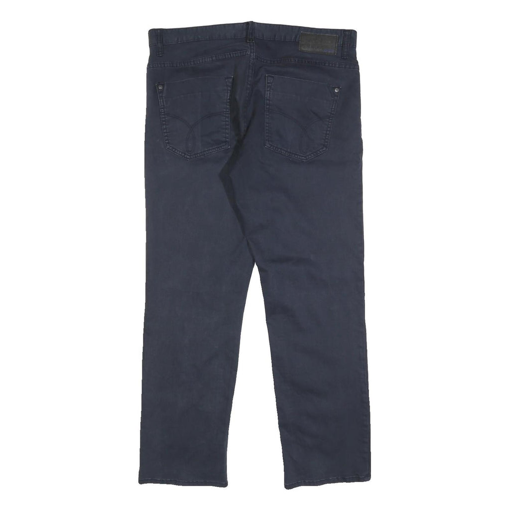 CALVIN KLEIN JEANS Mens Cotton Blend Blue Slim Trousers W36 L29 Stylish Casual