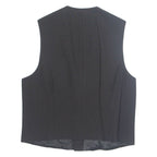 Womens Printed Waistcoat Black V-Neck Sleeveless Striped M