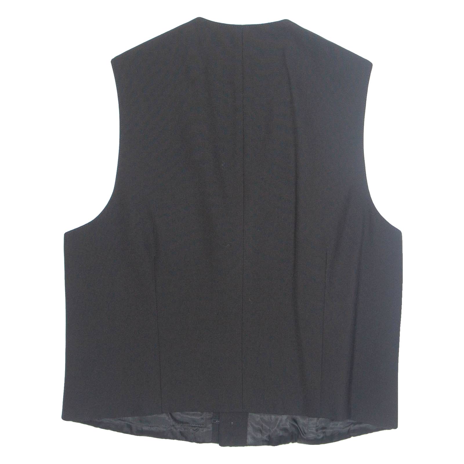 Womens Printed Waistcoat Black V-Neck Sleeveless Striped M